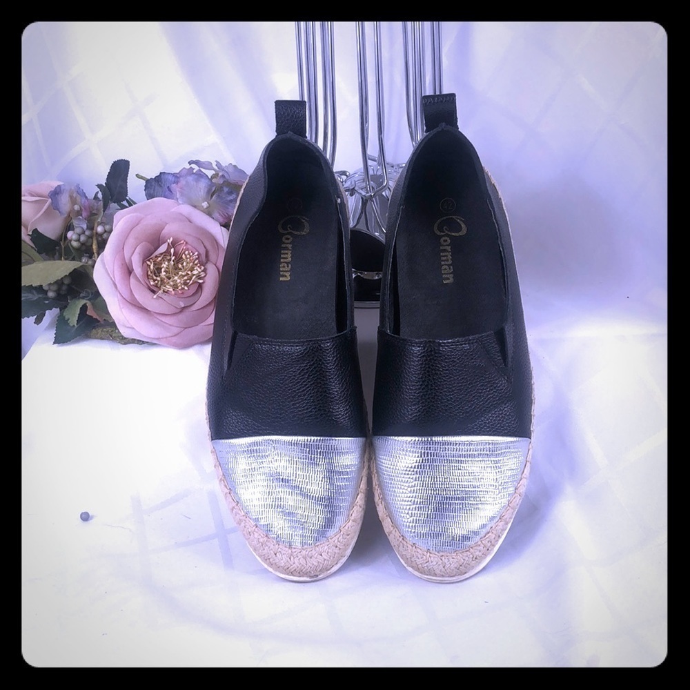 Gorman women’s Slip-on Shoes 42 Black and Silver Dark Academia